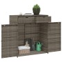 Armadietto Portaoggetti Giardino Grigio 105x55x113cm Polyrattan