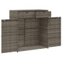 Armadietto Portaoggetti Giardino Grigio 105x55x113cm Polyrattan