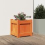 Fioriera Giardino Marrone Cera 31x31x31 cm Legno Massello Pino