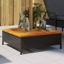 vidaxL Copertura Base Ombrellone Nera 70x70x25 cm Polyrattan e Acacia