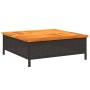 vidaxL Copertura Base Ombrellone Nera 70x70x25 cm Polyrattan e Acacia