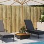 vidaxL Copertura Base Ombrellone Nera 70x70x25 cm Polyrattan e Acacia