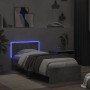 Giroletto con Testiera e LED Grigio Cemento 90x200 cm