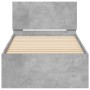 Giroletto con Testiera e LED Grigio Cemento 90x200 cm