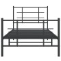 Giroletto con Testiera e Pediera Metallo Nero 90x190 cm