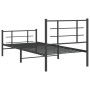 Giroletto con Testiera e Pediera Metallo Nero 90x190 cm