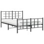 Giroletto con Testiera e Pediera Metallo Nero 135x190 cm