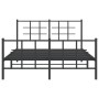 Giroletto con Testiera e Pediera Metallo Nero 135x190 cm