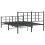 Giroletto con Testiera e Pediera Metallo Nero 135x190 cm