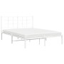 Giroletto con Testiera Metallo Bianco 135x190 cm
