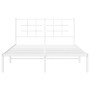 Giroletto con Testiera Metallo Bianco 135x190 cm