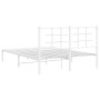 Giroletto con Testiera Metallo Bianco 135x190 cm