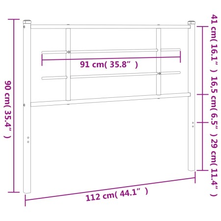 Testiera in Metallo Bianco 107 cm