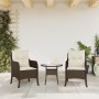 Sedie da Giardino con Cuscini 2 pz Marroni in Polyrattan