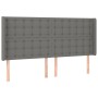 Letto a Molle Materasso e LED Grigio Scuro 200x200cm in Tessuto