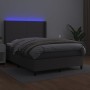 Giroletto Molle con Materasso e LED Grigio 140x200cm Similpelle