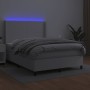 Giroletto Molle con Materasso e LED Bianco 140x190cm Similpelle