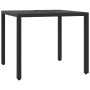Set da Pranzo da Giardino 3 pz con Cuscini Nero in Polyrattan