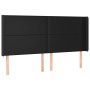 Giroletto a Molle con Materasso e LED Nero 200x200cm Similpelle