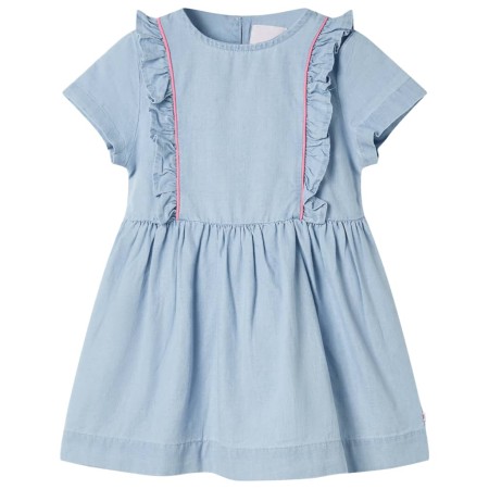 Abito da Bambina con Volant Blu Tenue 140