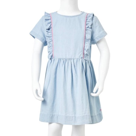 Abito da Bambina con Volant Blu Tenue 140