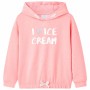 Felpa con Cappuccio da Bambina Rosa Brillante 140