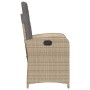 Sedie Reclinabili Giardino 2pz Cuscini Beige Misto Polyrattan