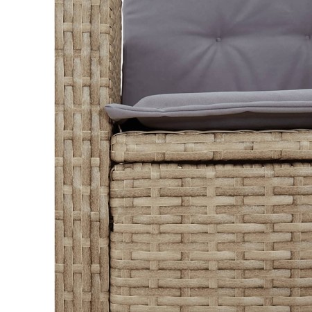 Set Pranzo da Giardino 7 pz con Cuscini Beige Misto Polyrattan