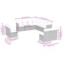 Set Divani da Giardino 11 pz con Cuscini in Polyrattan Grigio