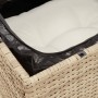 Divano da Giardino con Cuscini a 2 Posti Beige in Polyrattan
