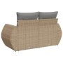 Divano da Giardino con Cuscini a 2 Posti Beige in Polyrattan