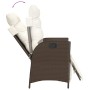 Set da Pranzo da Giardino 7pz con Cuscini in Polyrattan Marrone