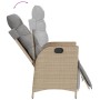 Set Pranzo da Giardino 9 pz con Cuscini Beige Misto Polyrattan