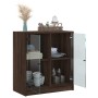 Mobile con Ante in Vetro Rovere Marrone 68x37x75,5 cm