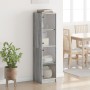 Credenza con Ante in Vetro Grigio Sonoma 35x37x142 cm