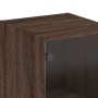 Credenza con Anta in Vetro Rovere Marrone 35x37x142 cm