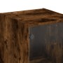 Credenza con Anta in Vetro Rovere Fumo 35x37x142 cm