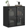 Mobile a Muro con Ante in Vetro Nero 68x37x68,5 cm