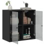 Mobile a Muro con Ante in Vetro Nero 68x37x68,5 cm