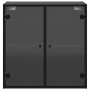 Mobile a Muro con Ante in Vetro Nero 68x37x68,5 cm
