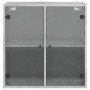 Mobile a Muro con Ante in Vetro Grigio Cemento 68x37x68,5 cm