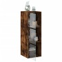 Mobile a Muro con Ante in Vetro Rovere Fumo 35x37x100 cm