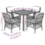 Set da Pranzo da Giardino 5 pz con Cuscini in Polyrattan Grigio