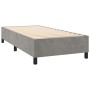 Letto a Molle Materasso e LED Grigio Chiaro 90x190 cm Velluto