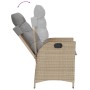 Set Pranzo da Giardino 9 pz con Cuscini Beige Misto Polyrattan