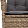 Set Pranzo da Giardino 9 pz con Cuscini Beige Misto Polyrattan