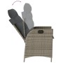 Set da Pranzo da Giardino 5 pz con Cuscini in Polyrattan Grigio