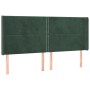 Letto a Molle con Materasso e LED Verde Scuro 200x200cm Velluto