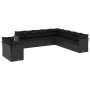 Set Divani da Giardino 11 pz con Cuscini in Polyrattan Nero