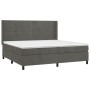 Letto a Molle con Materasso e LED Grigio Scuro 200x200 cm